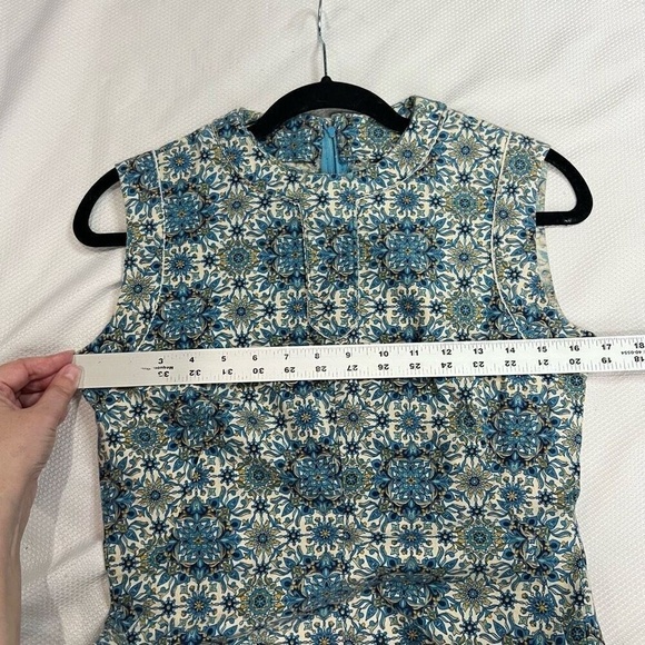 Vintage 1960s Printed Fitted Dress Mod Retro XS‎ Womens - Picture 6 of 7